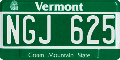 VT license plate NGJ625