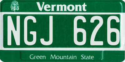 VT license plate NGJ626