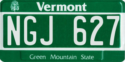 VT license plate NGJ627