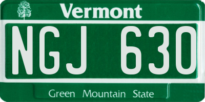 VT license plate NGJ630