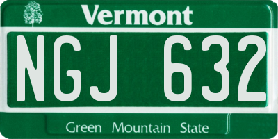 VT license plate NGJ632