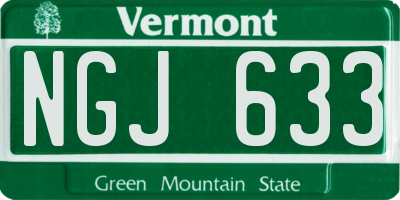 VT license plate NGJ633