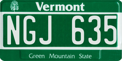 VT license plate NGJ635