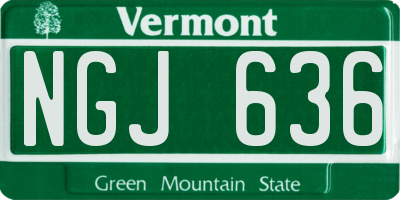 VT license plate NGJ636