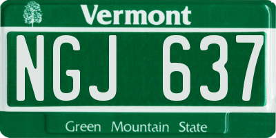 VT license plate NGJ637