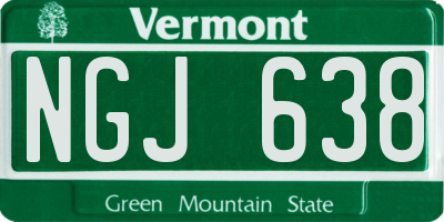VT license plate NGJ638