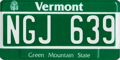 VT license plate NGJ639