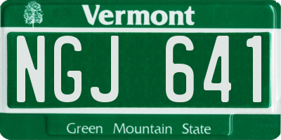 VT license plate NGJ641