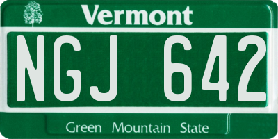 VT license plate NGJ642
