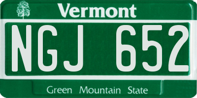 VT license plate NGJ652