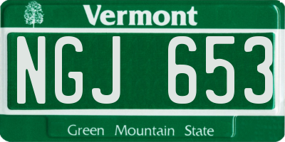 VT license plate NGJ653