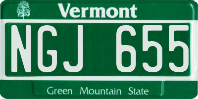 VT license plate NGJ655