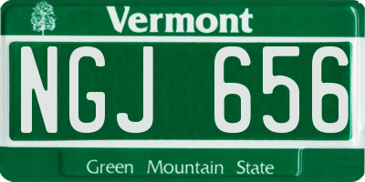VT license plate NGJ656