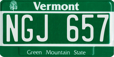 VT license plate NGJ657