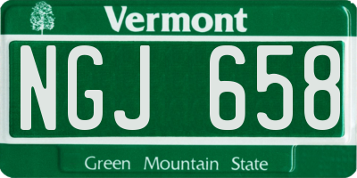 VT license plate NGJ658