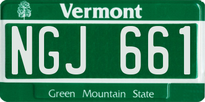 VT license plate NGJ661