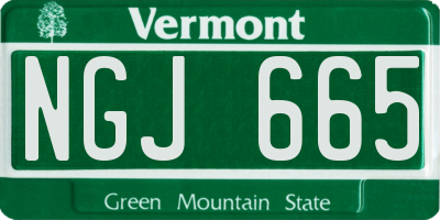 VT license plate NGJ665