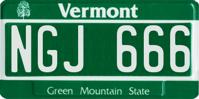 VT license plate NGJ666