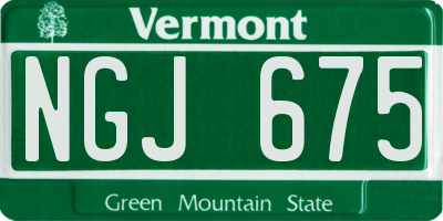 VT license plate NGJ675
