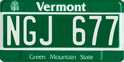 VT license plate NGJ677