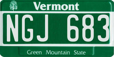 VT license plate NGJ683