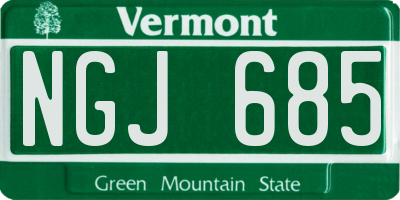 VT license plate NGJ685