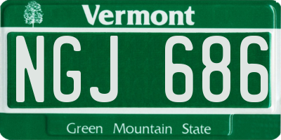 VT license plate NGJ686