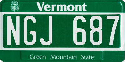 VT license plate NGJ687