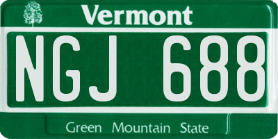 VT license plate NGJ688