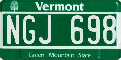 VT license plate NGJ698