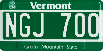 VT license plate NGJ700