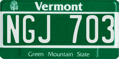 VT license plate NGJ703