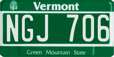 VT license plate NGJ706