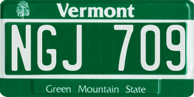 VT license plate NGJ709