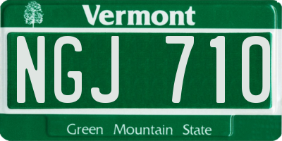 VT license plate NGJ710