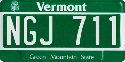 VT license plate NGJ711