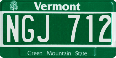 VT license plate NGJ712