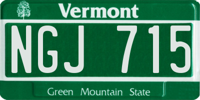 VT license plate NGJ715