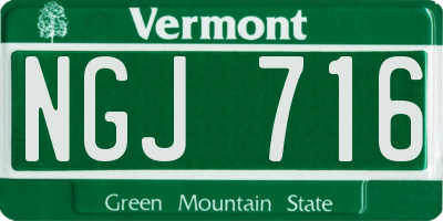 VT license plate NGJ716