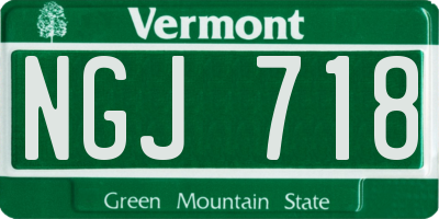 VT license plate NGJ718
