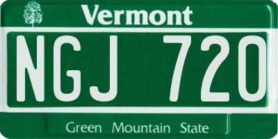 VT license plate NGJ720
