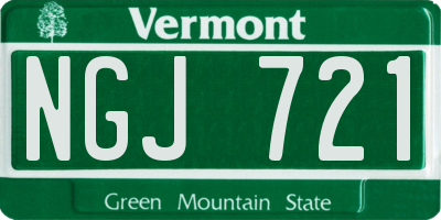 VT license plate NGJ721