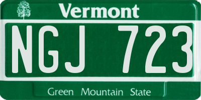 VT license plate NGJ723