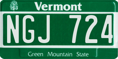 VT license plate NGJ724
