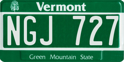 VT license plate NGJ727
