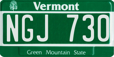 VT license plate NGJ730