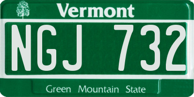 VT license plate NGJ732