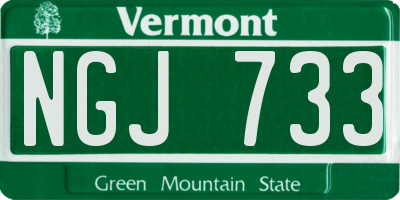 VT license plate NGJ733
