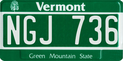 VT license plate NGJ736