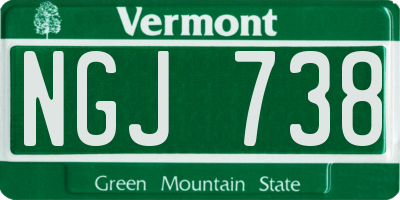 VT license plate NGJ738